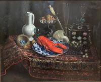 Willem Dolphyn, A Dish of Figs; Crystal Splendour; The Blue Vase; Still Life with Lobster
